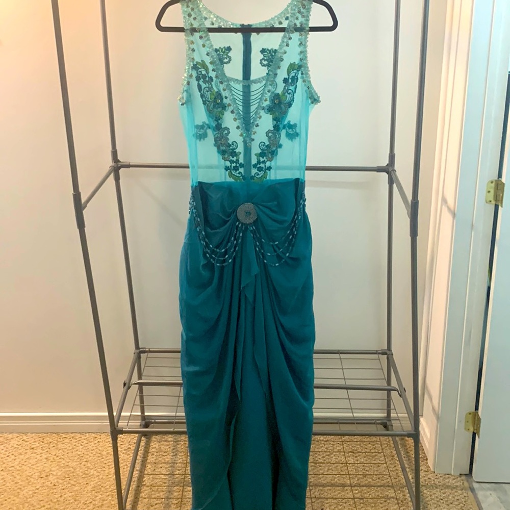 Blue Embellished Dress For wedding/ prom/ event